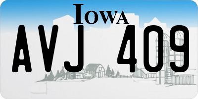 IA license plate AVJ409