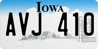 IA license plate AVJ410