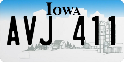IA license plate AVJ411