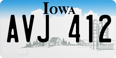 IA license plate AVJ412