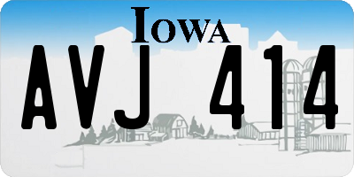 IA license plate AVJ414