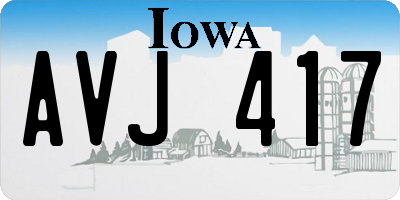 IA license plate AVJ417