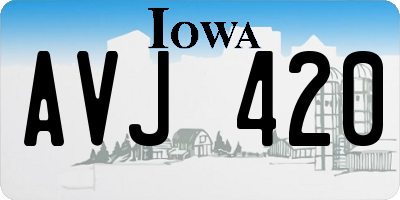 IA license plate AVJ420