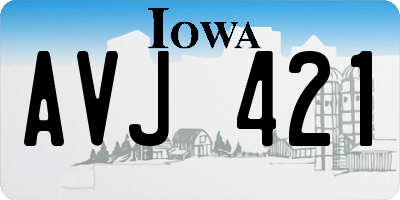 IA license plate AVJ421