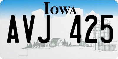 IA license plate AVJ425