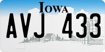 IA license plate AVJ433