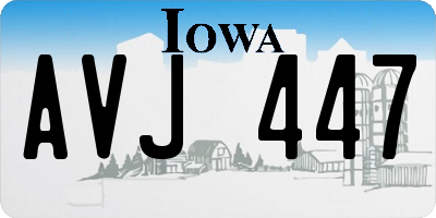 IA license plate AVJ447