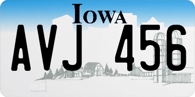 IA license plate AVJ456