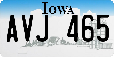 IA license plate AVJ465
