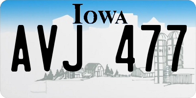IA license plate AVJ477