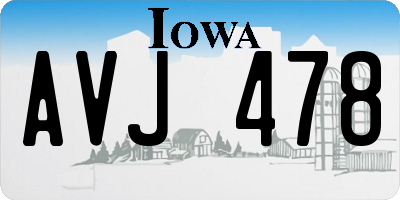 IA license plate AVJ478