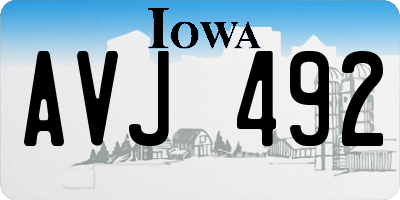 IA license plate AVJ492