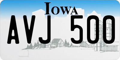 IA license plate AVJ500