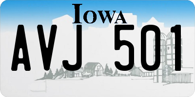 IA license plate AVJ501