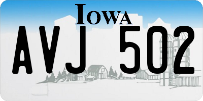 IA license plate AVJ502