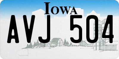 IA license plate AVJ504