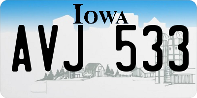 IA license plate AVJ533