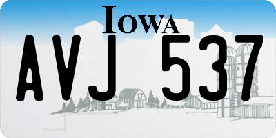 IA license plate AVJ537