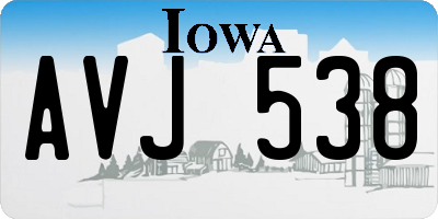 IA license plate AVJ538