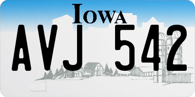IA license plate AVJ542