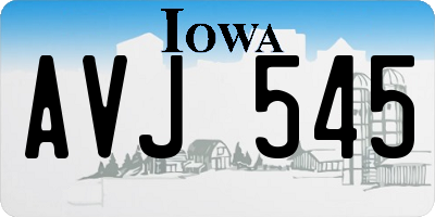 IA license plate AVJ545