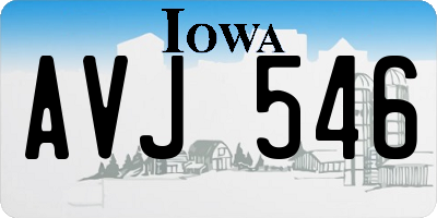 IA license plate AVJ546