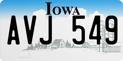 IA license plate AVJ549