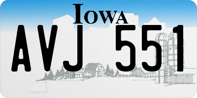 IA license plate AVJ551