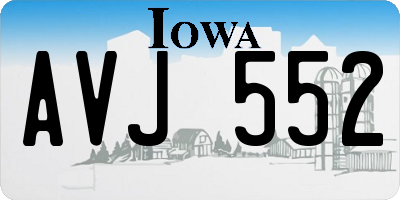 IA license plate AVJ552