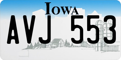 IA license plate AVJ553