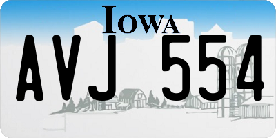 IA license plate AVJ554