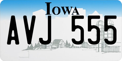 IA license plate AVJ555