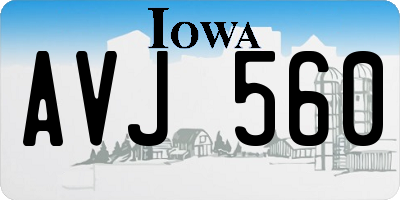IA license plate AVJ560