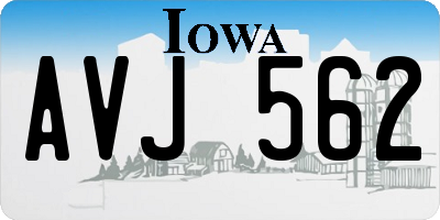 IA license plate AVJ562