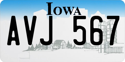 IA license plate AVJ567