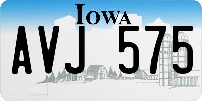 IA license plate AVJ575