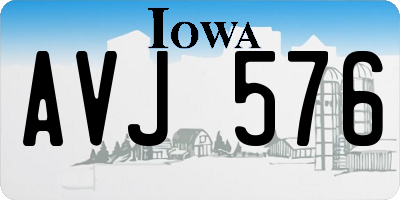 IA license plate AVJ576