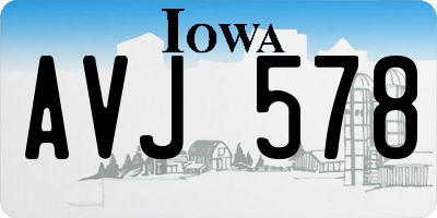 IA license plate AVJ578