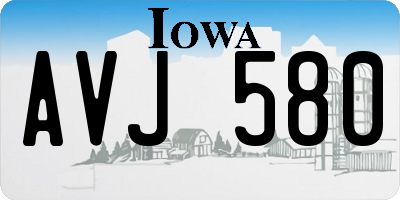 IA license plate AVJ580