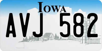 IA license plate AVJ582