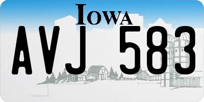 IA license plate AVJ583