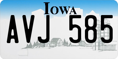 IA license plate AVJ585