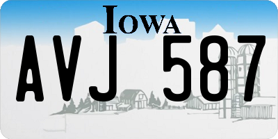 IA license plate AVJ587