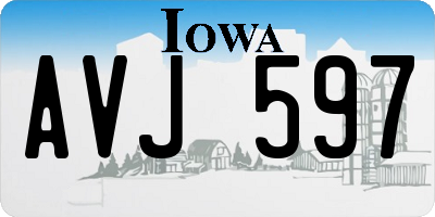 IA license plate AVJ597
