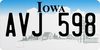 IA license plate AVJ598