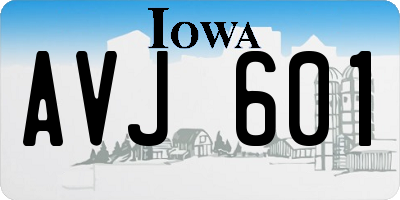IA license plate AVJ601