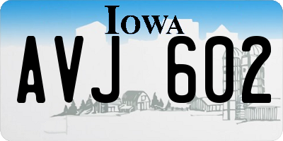 IA license plate AVJ602