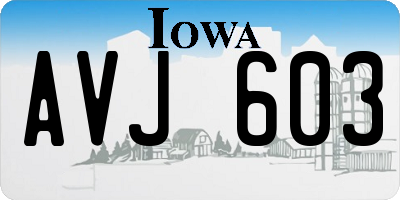 IA license plate AVJ603