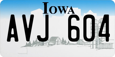 IA license plate AVJ604