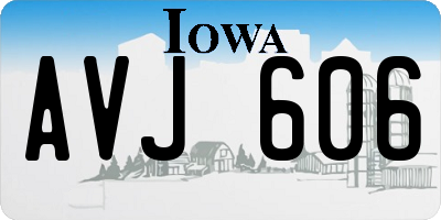 IA license plate AVJ606